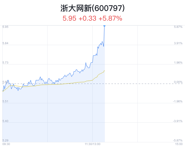 浙大網(wǎng)新漲2.99%