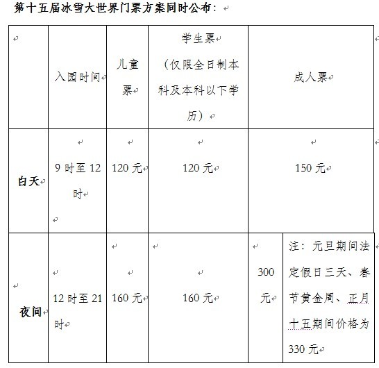 冰雪大世界門票價(jià)格詳解，冰雪大世界門票價(jià)格全面解析