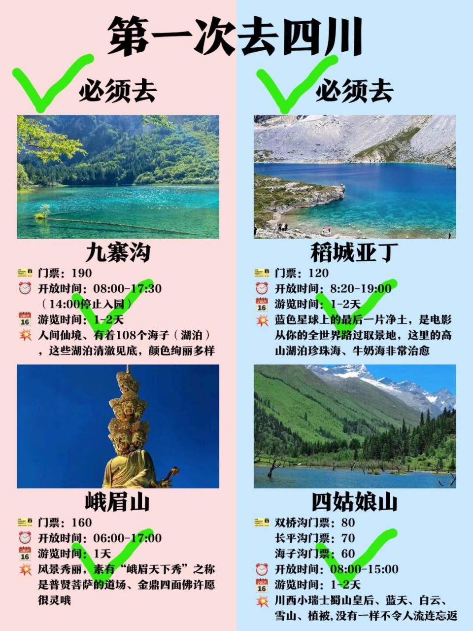 四川游玩攻略，必去景點(diǎn)大全，四川必游景點(diǎn)攻略大全